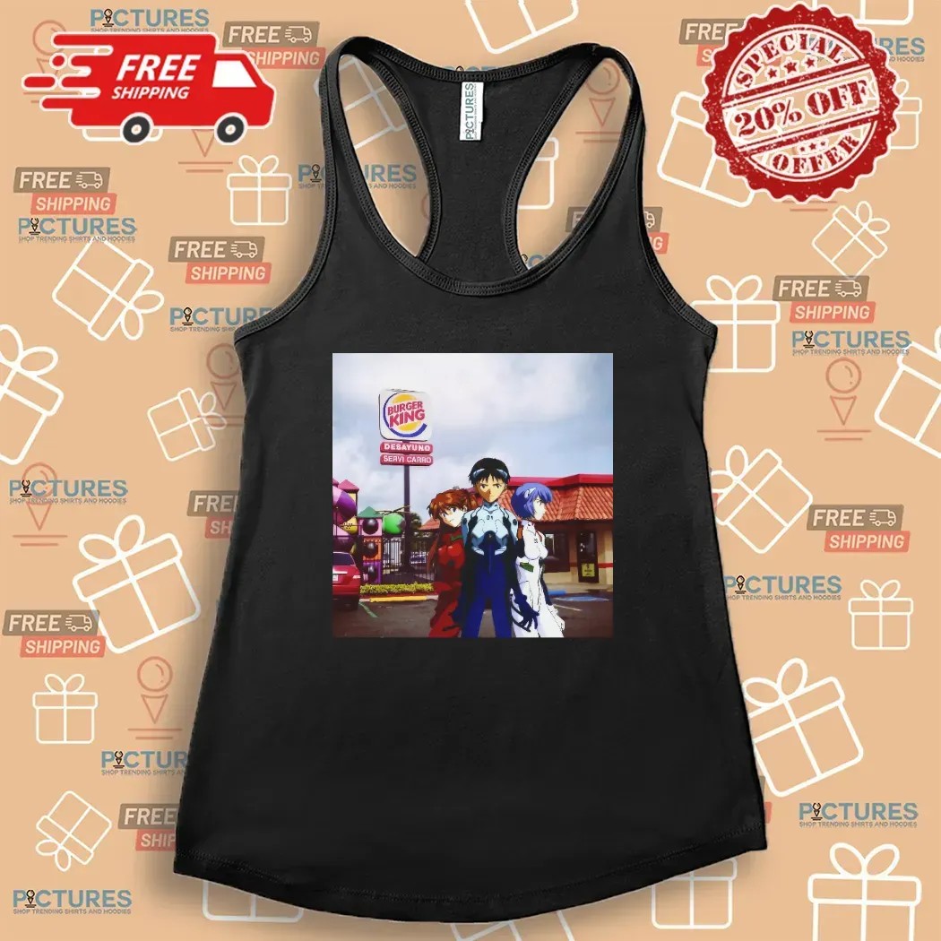 Neon Genesis Evangelion Burger King Rei Asuka Shinji Meme T Shirt