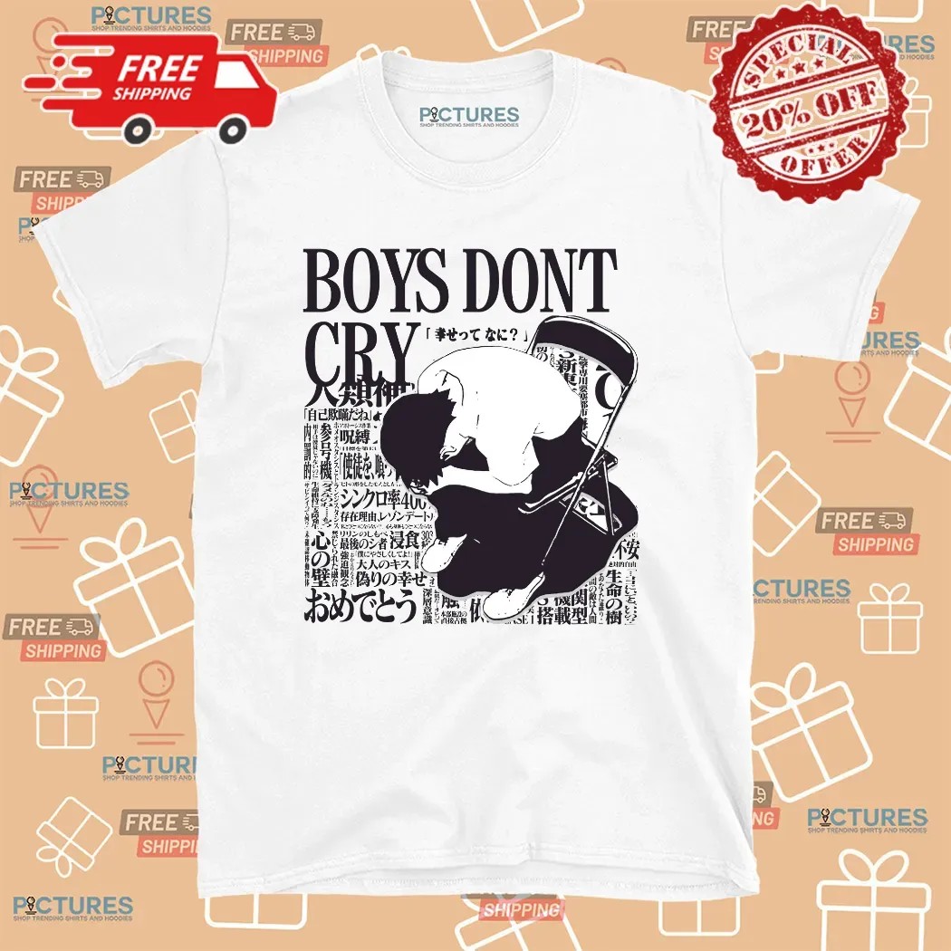 Neon Genesis Evangelion Shinji Ikari Boys Don't Cry T Shirt