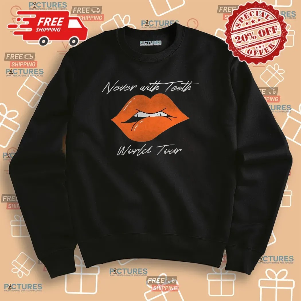 Never With Teeth World Tour 2025 Zack Peter Lip T Shirt