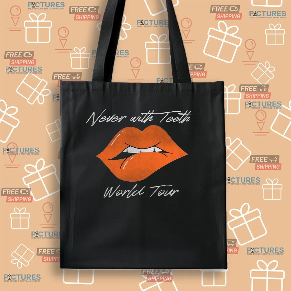 Never With Teeth World Tour 2025 Zack Peter Lip T Shirt
