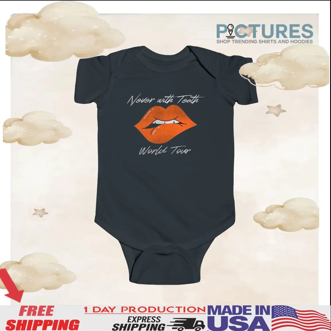 Never With Teeth World Tour 2025 Zack Peter Lip T Shirt