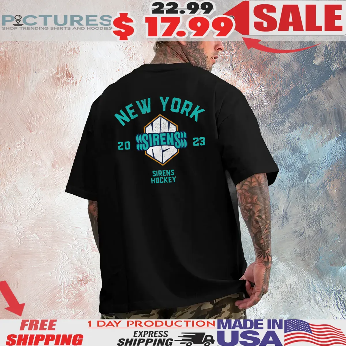 New York Sirens Hockey Stadium Get Back Vintage T Shirt