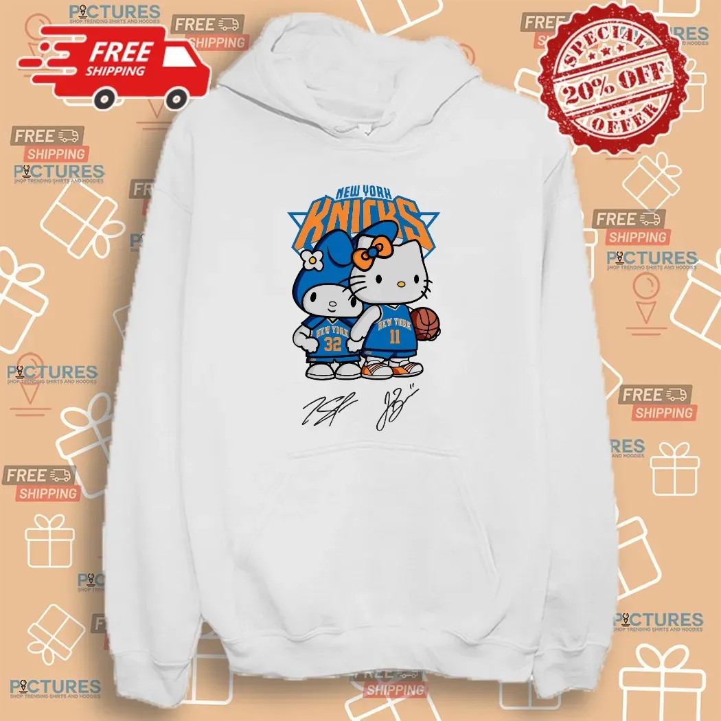 New York Knicks Brunson and Towns Hello Kitty Signature T Shirt