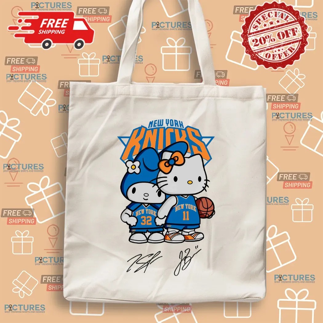 New York Knicks Brunson and Towns Hello Kitty Signature T Shirt