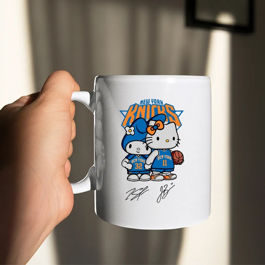 New York Knicks Brunson and Towns Hello Kitty Signature T Shirt