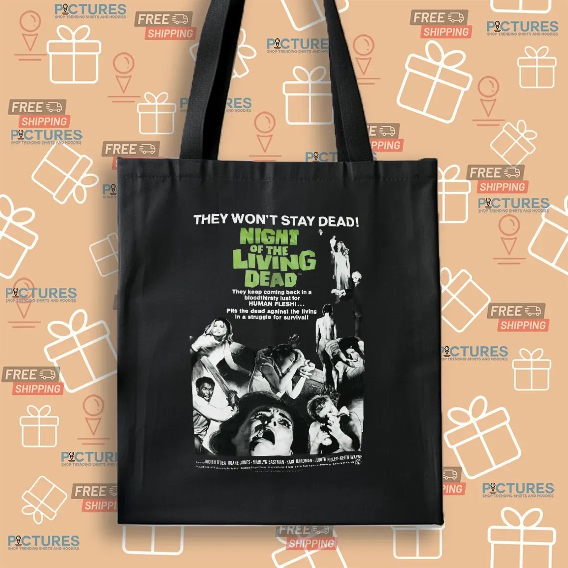 Night Of The Living Dead They Won't Stay Dead Horror Movie T Shirt