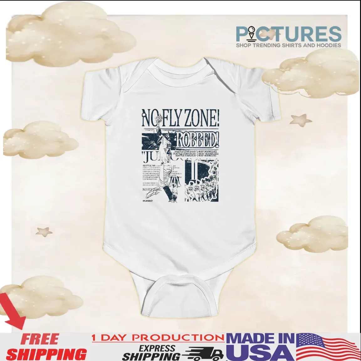 No Fly Zone Robbed Julio Rodriguez Seattle Mariners Headline T Shirt