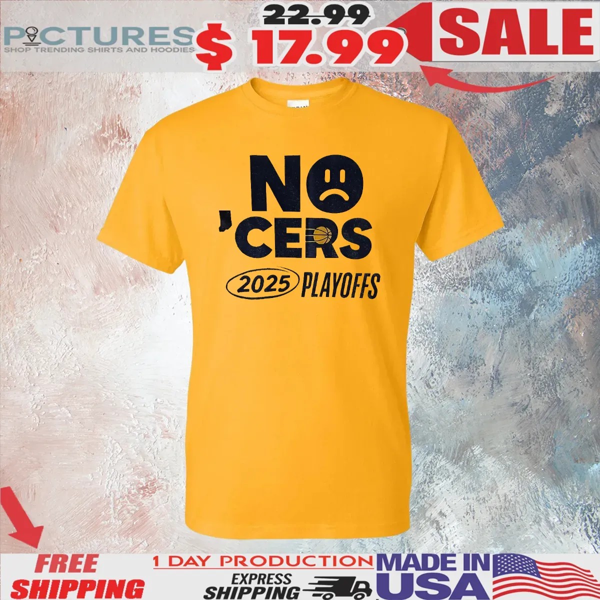 No ‘Cers Sad Emoji Indiana Pacers 2025 Playoffs NBA Finals T Shirt