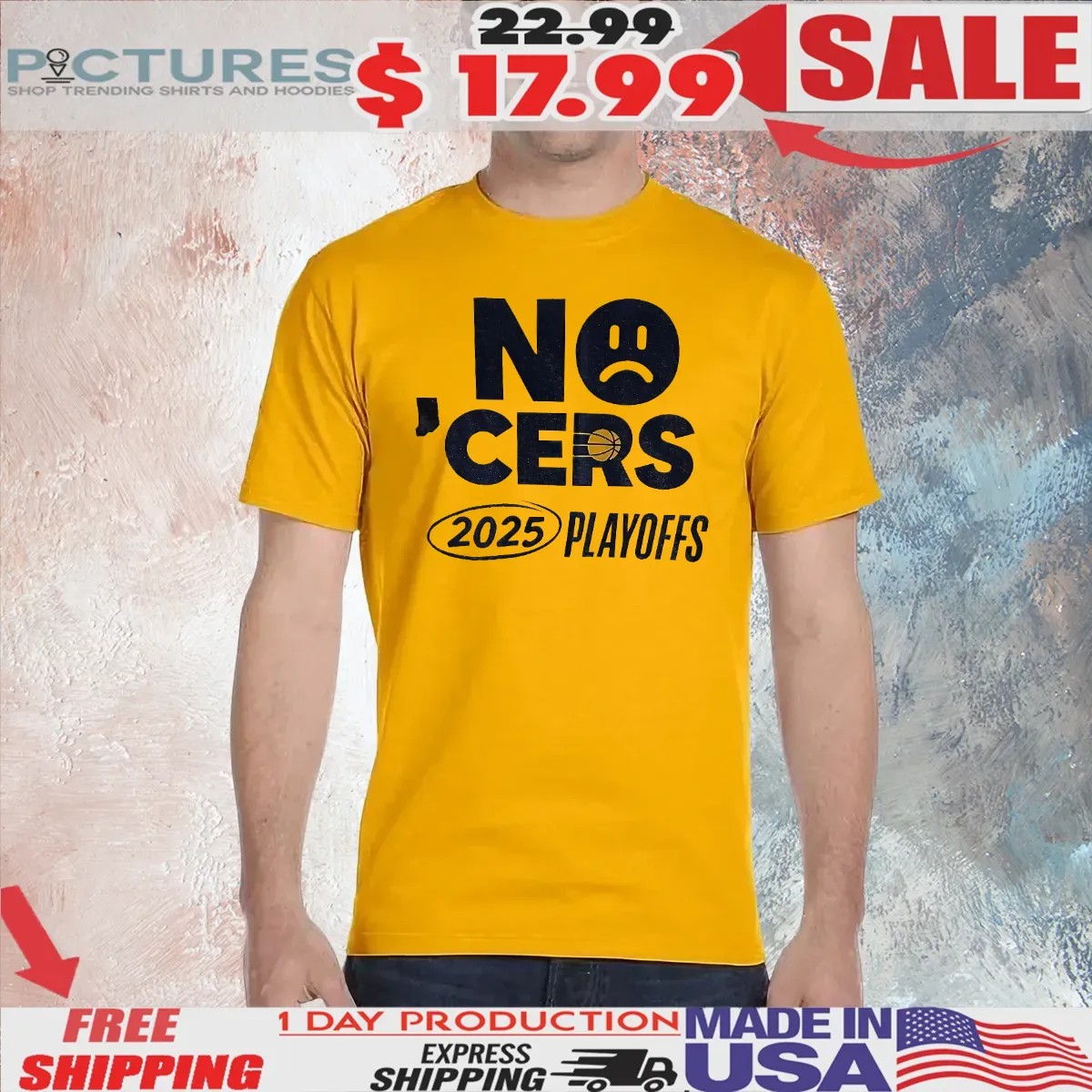 No ‘Cers Sad Emoji Indiana Pacers 2025 Playoffs NBA Finals T Shirt