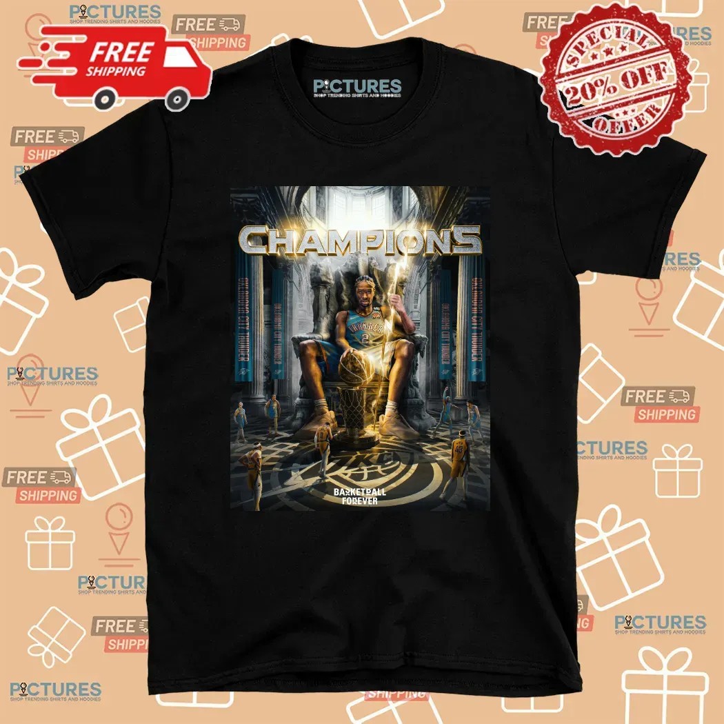 OKC Thunder New NBA Champions 2025 Shai Gilgeous-Alexander MVP Player In Finals Graphic T Shirt
