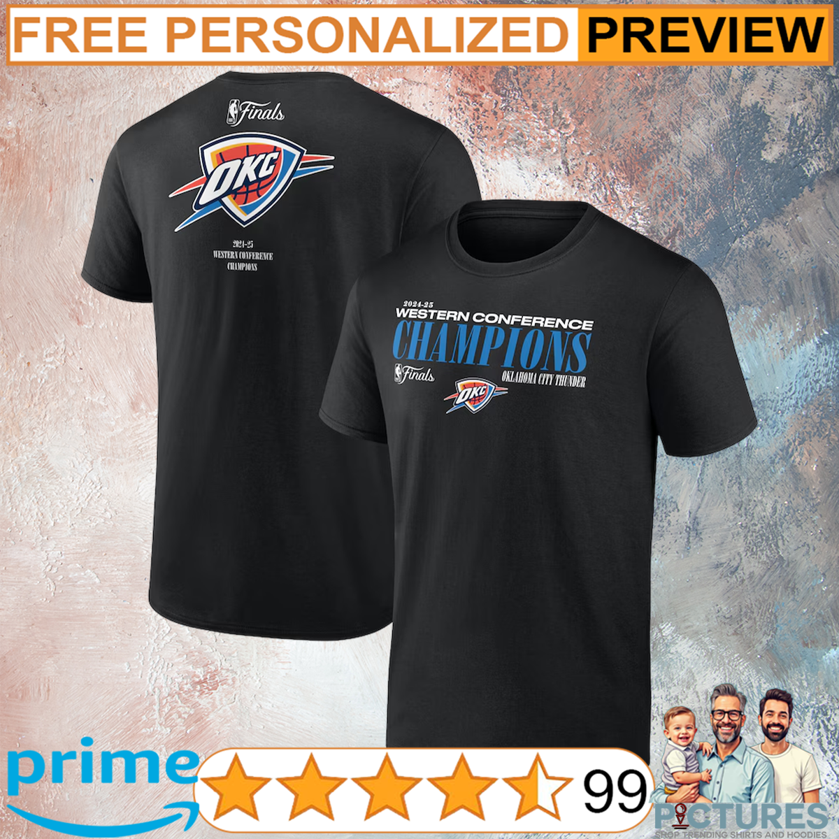 Oklahoma City Thunder 2025 Western Conference Champions Basketball T Shirt