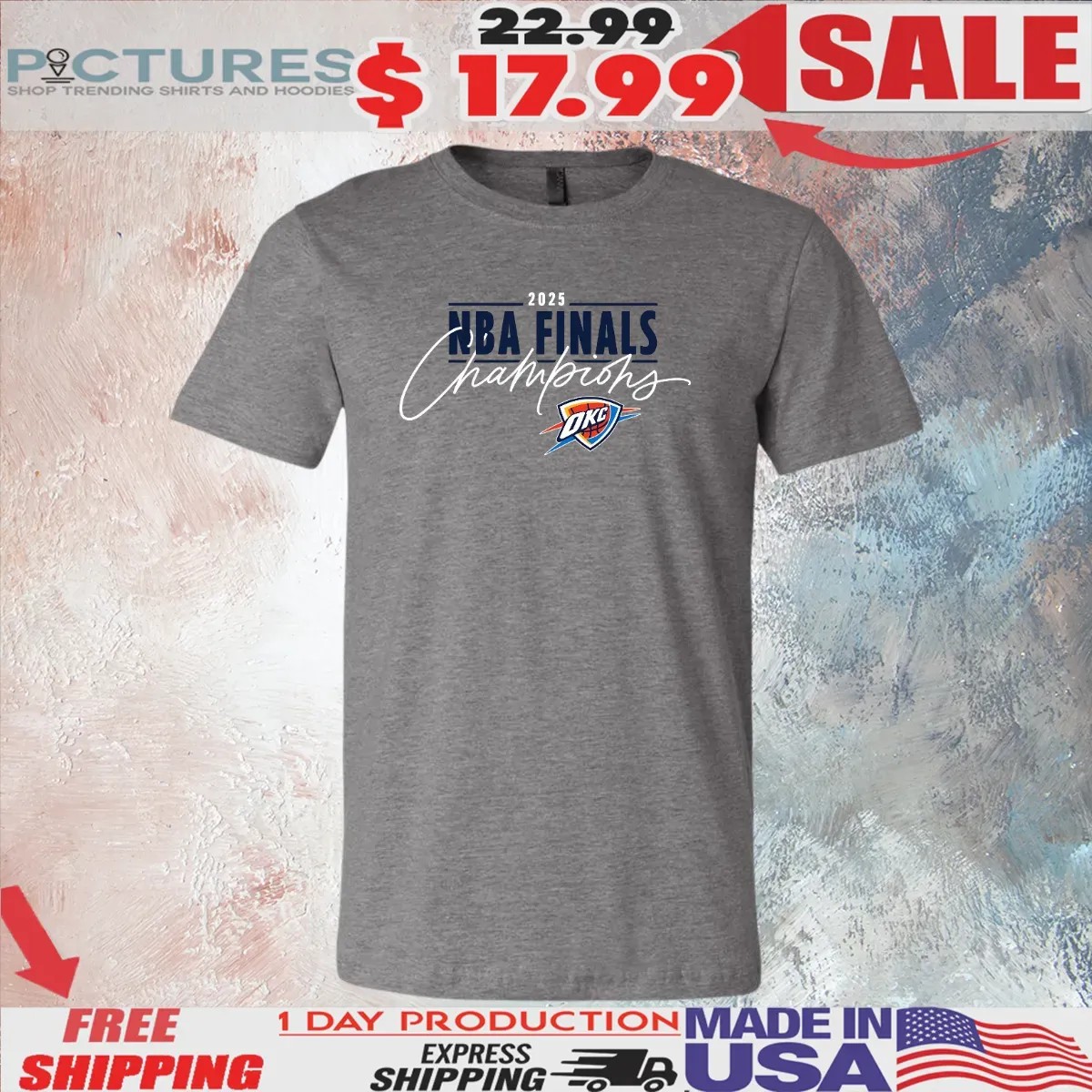 Oklahoma City Thunder 2025 NBA Champions Script T Shirt