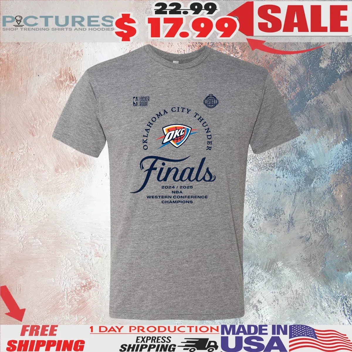 Oklahoma City Thunder 2025 NBA Western Conference Champions Locker Room T Shirt