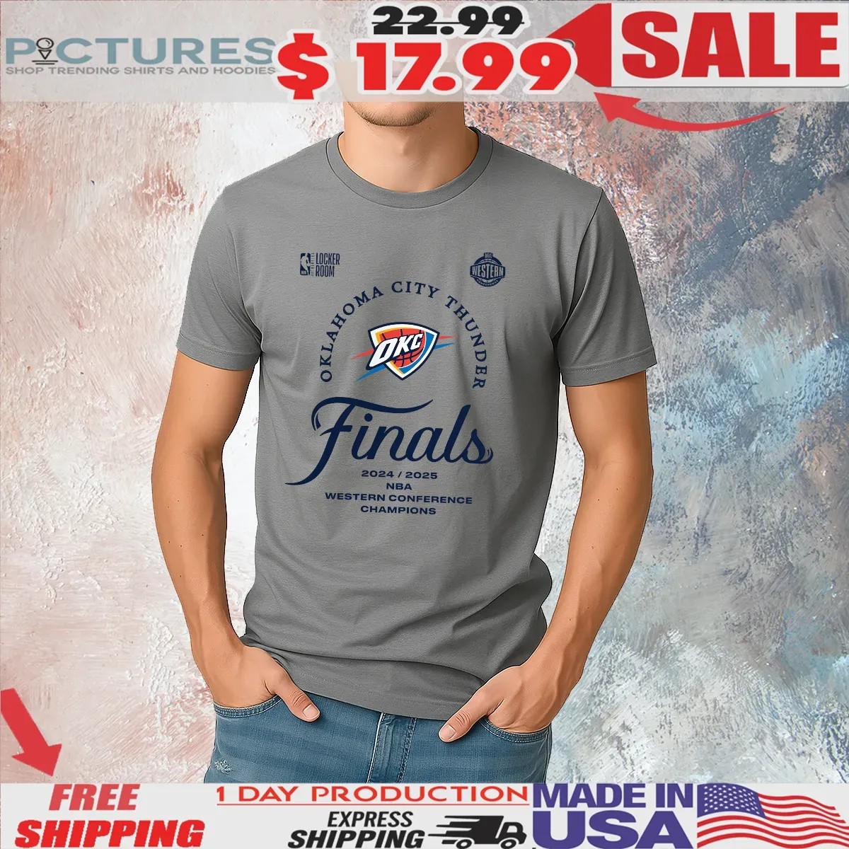 Oklahoma City Thunder 2025 NBA Western Conference Champions Locker Room T Shirt