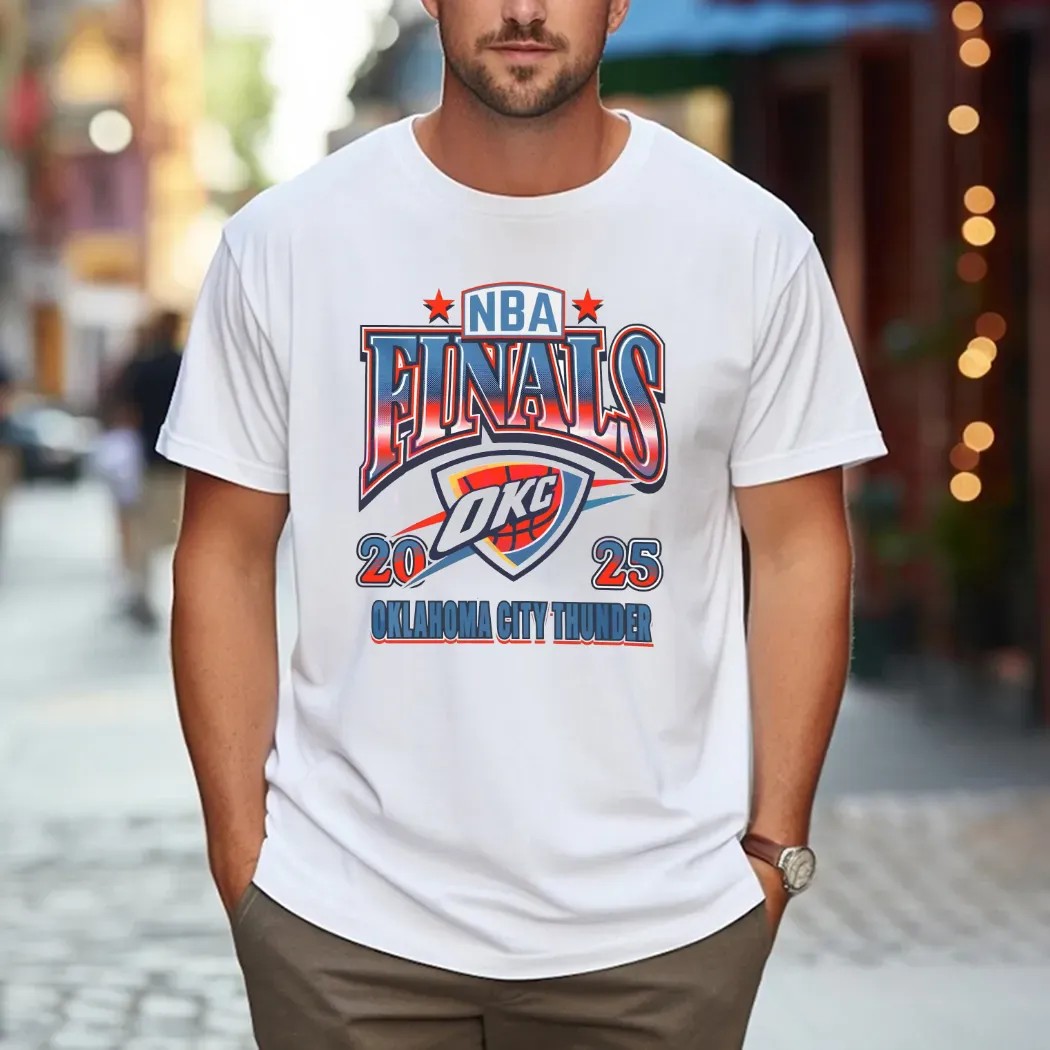 Oklahoma City Thunder 2025 Nba Finals Stars Arch Logo T Shirt