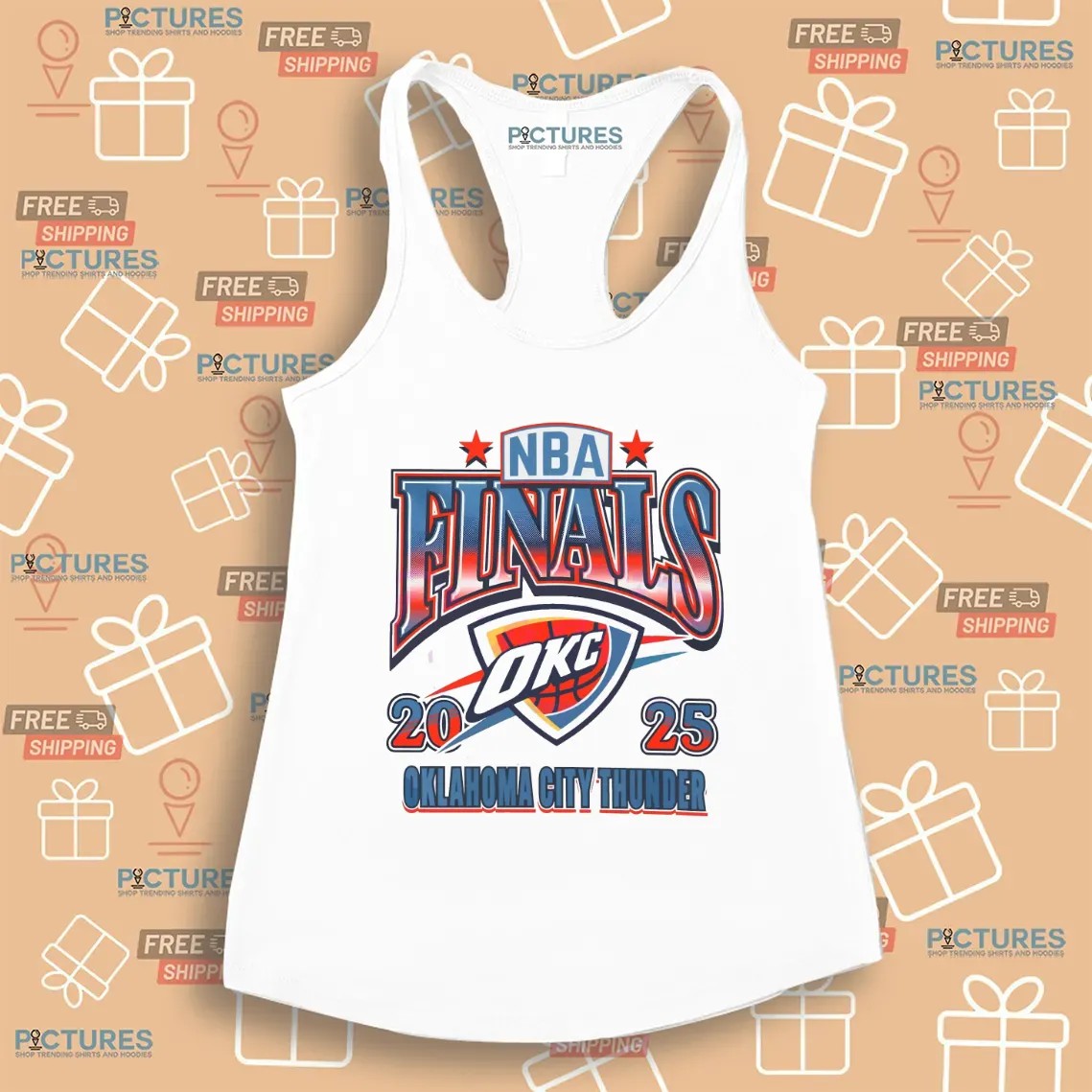 Oklahoma City Thunder 2025 Nba Finals Stars Arch Logo T Shirt