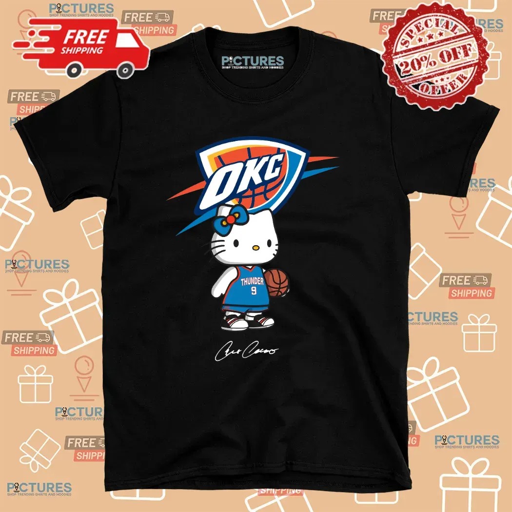 Oklahoma City Thunder Caruso Hello Kitty Signature T Shirt Oklahoma City Thunder Caruso Hello Kitty Signature T Shirt