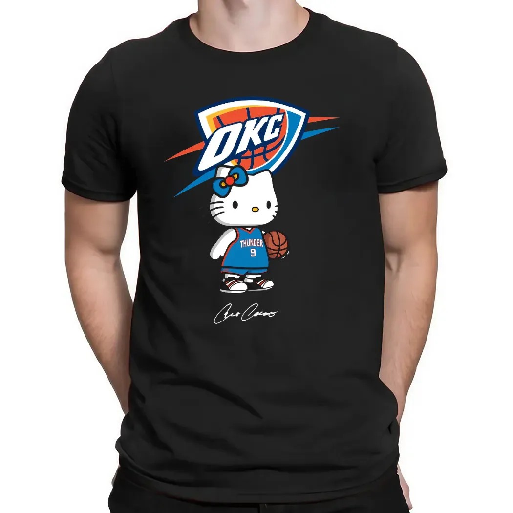 Oklahoma City Thunder Caruso Hello Kitty Signature T Shirt Oklahoma City Thunder Caruso Hello Kitty Signature T Shirt