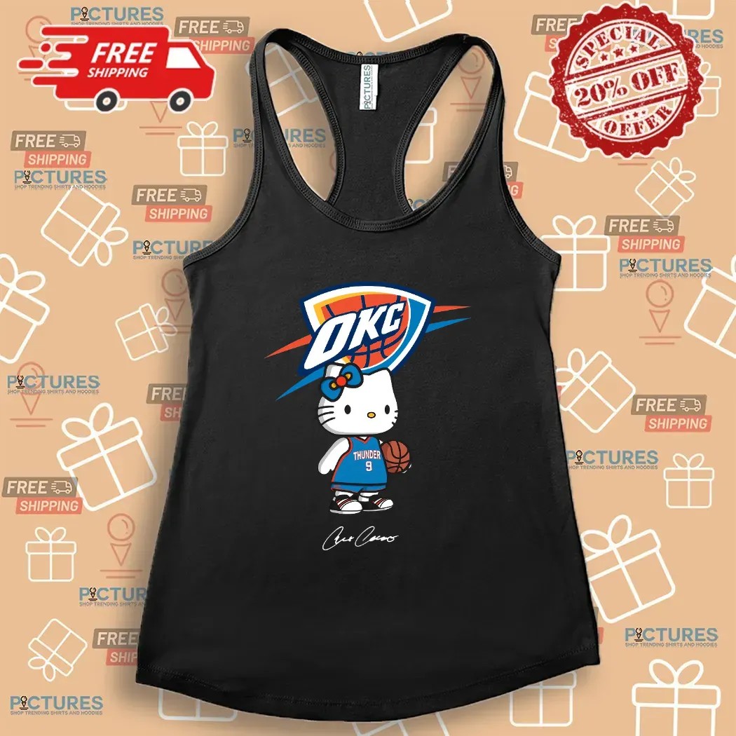 Oklahoma City Thunder Caruso Hello Kitty Signature T Shirt Oklahoma City Thunder Caruso Hello Kitty Signature T Shirt