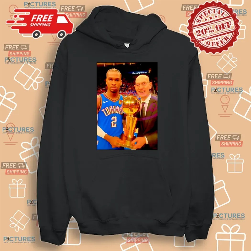 Oklahoma City Thunder MVP Shai Gilgeous Alexander 2025 NBA Champion Trophy Photo T Shirt