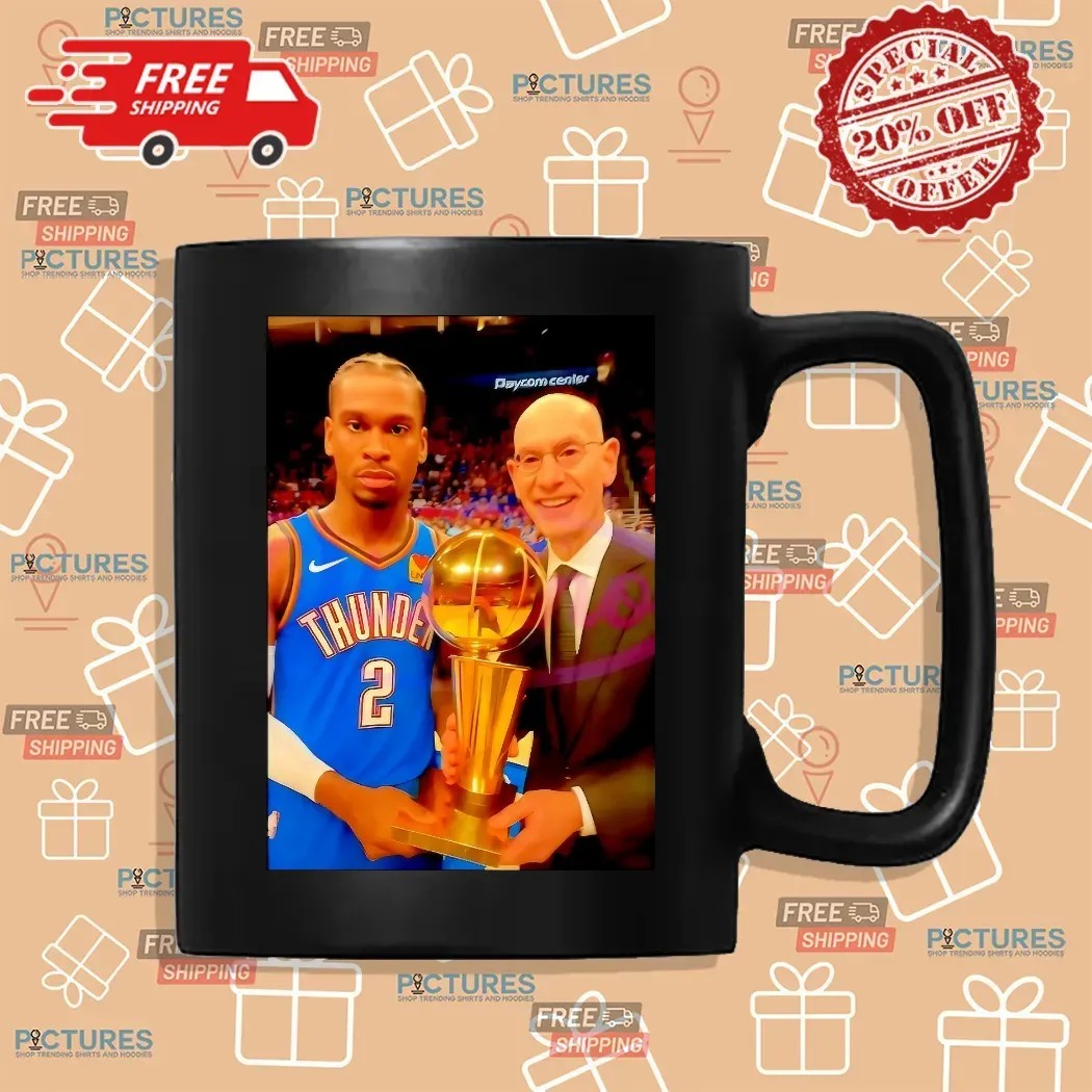 Oklahoma City Thunder MVP Shai Gilgeous Alexander 2025 NBA Champion Trophy Photo T Shirt