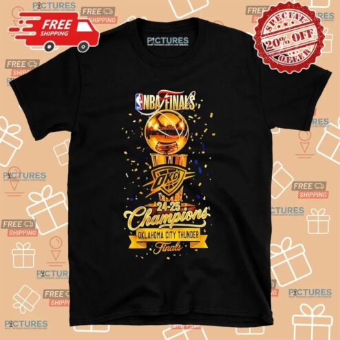 Oklahoma City Thunder NBA Finals 24-25 Champions Trophy T Shirt