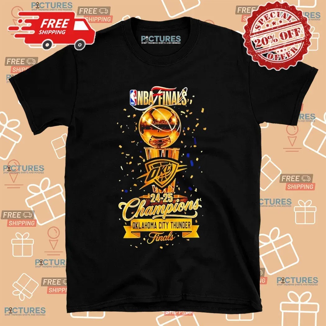 Oklahoma City Thunder NBA Finals 24-25 Champions Trophy T Shirt