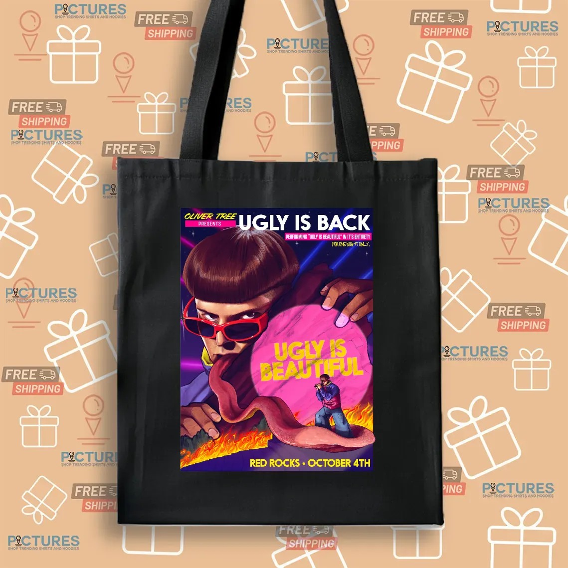 Oliver Tree Ugly Is Back Ugly Is Beautiful Red Rocks October 4th 2025 Concert T Shirt Oliver Tree Ugly Is Back Ugly Is Beautiful Red Rocks October 4th 2025 Concert T Shirt
