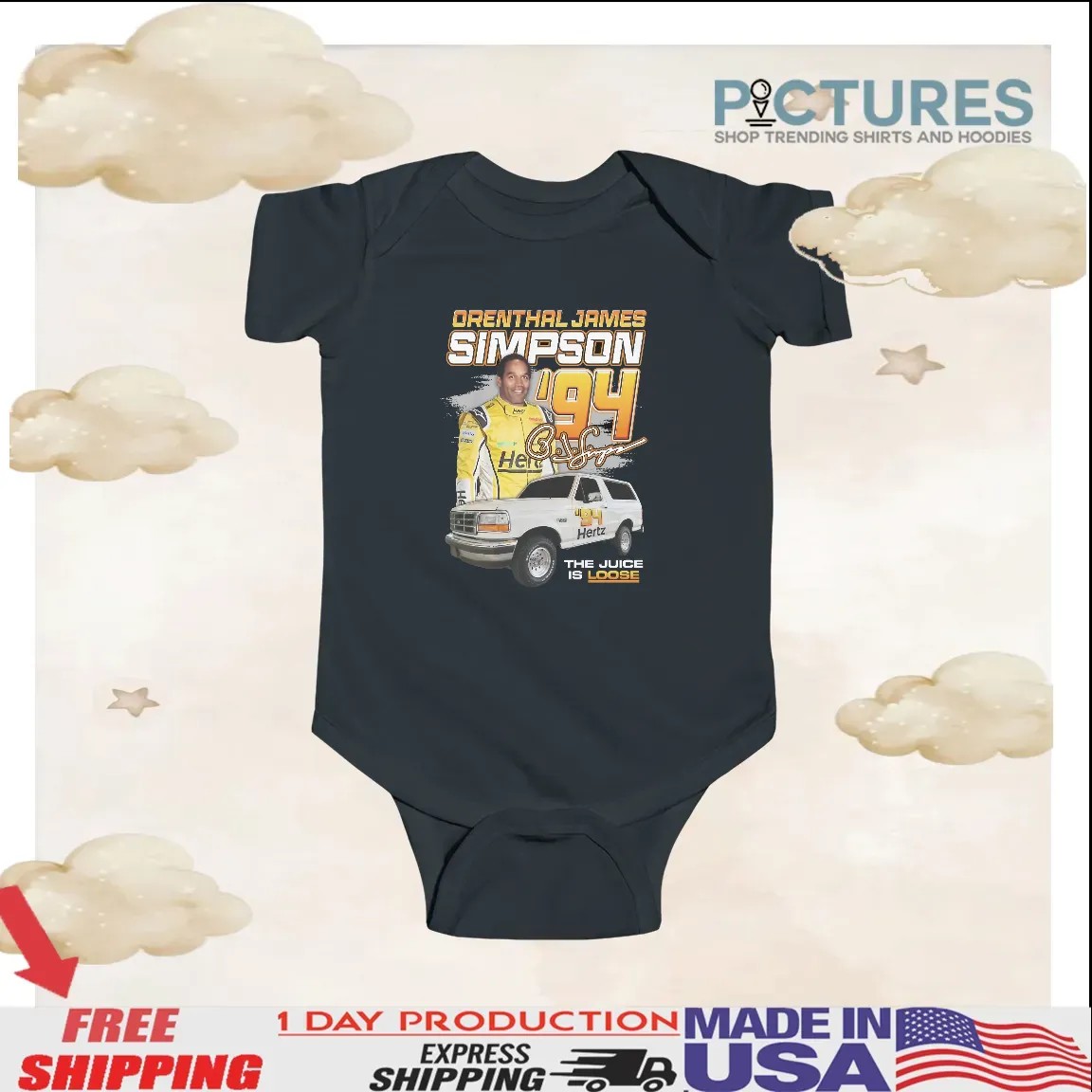 Orenthal James Simpson '94 The Juice Is Loose Racing T Shirt