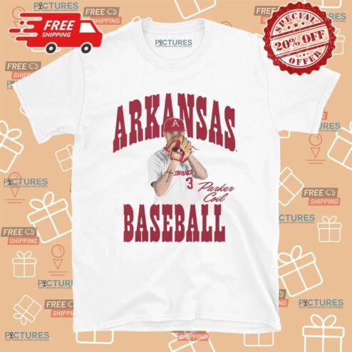 Parker Coil Arkansas Razorbacks Baseball Portrait T Shirt