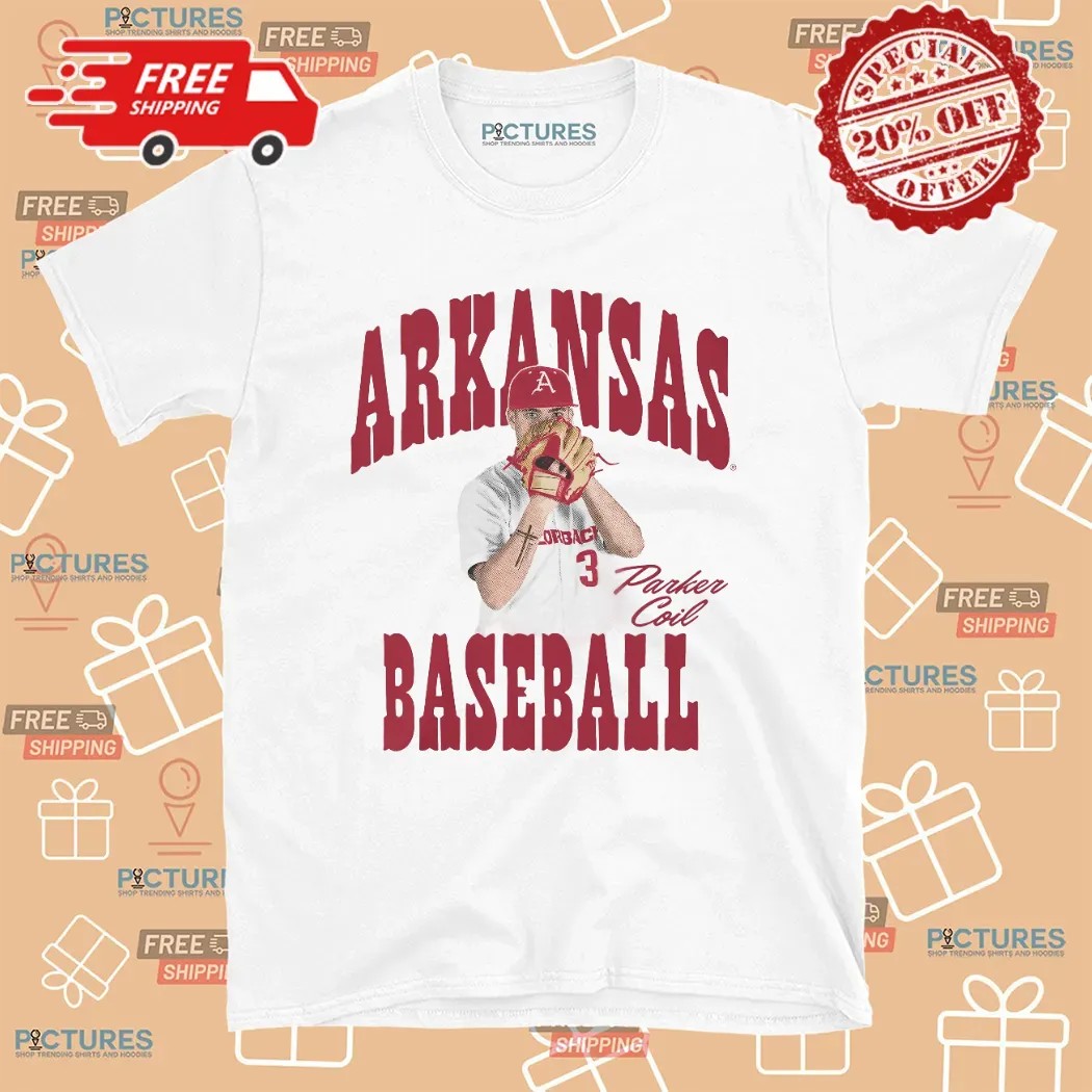 Parker Coil Arkansas Razorbacks Baseball Portrait T Shirt