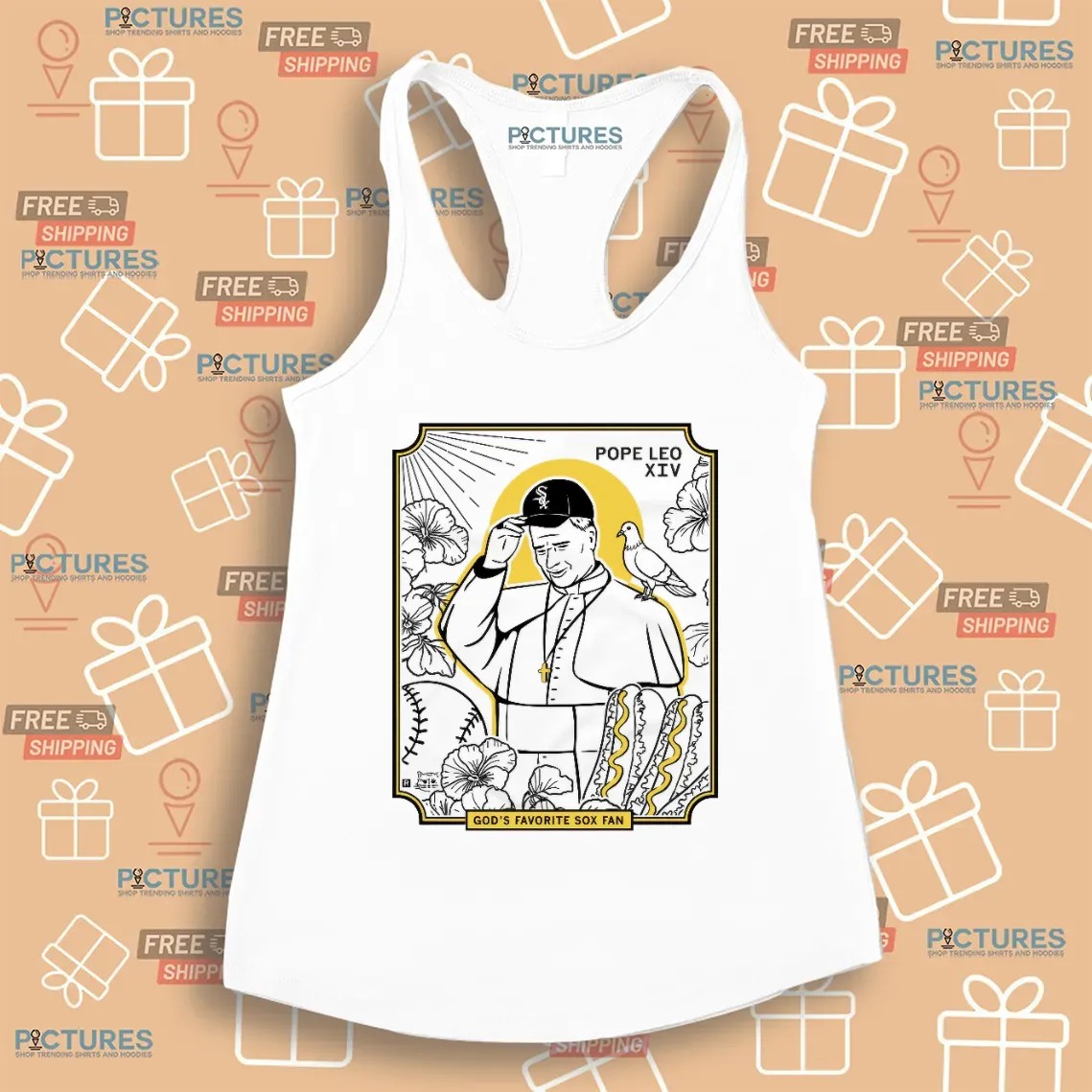 Pope Leo XIV God's Favorite Sox Baseball Fan T Shirt
