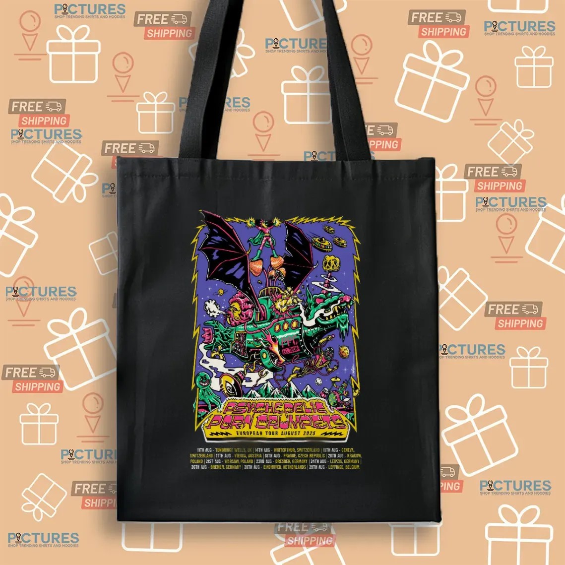 Psychedelic Porn Crumpets European Tour August 2025 Dates T Shirt Psychedelic Porn Crumpets European Tour August 2025 Dates T Shirt