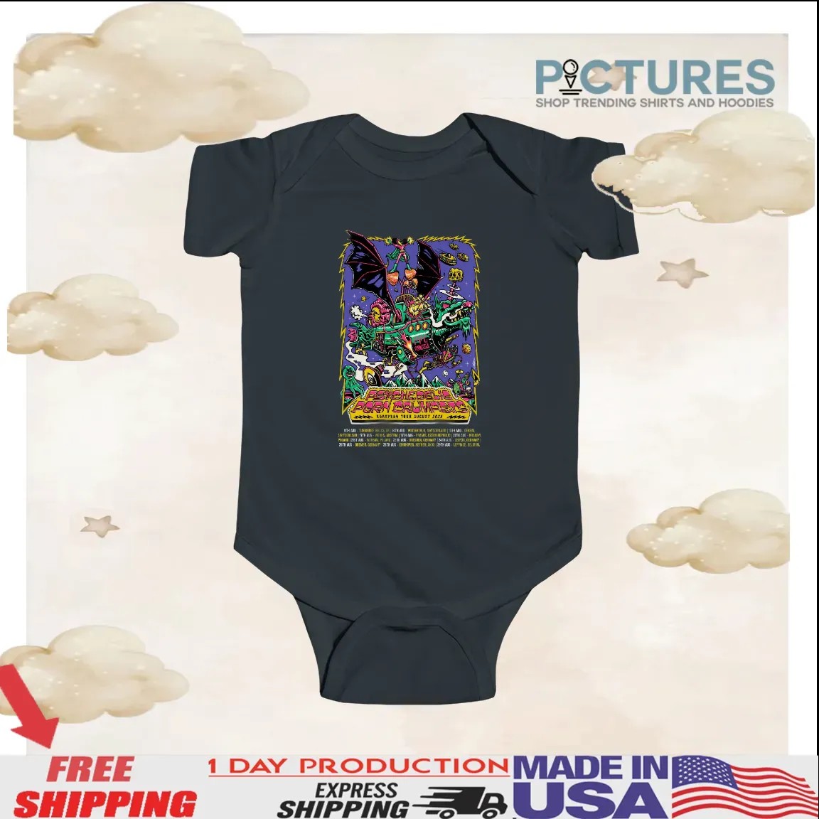 Psychedelic Porn Crumpets European Tour August 2025 Dates T Shirt Psychedelic Porn Crumpets European Tour August 2025 Dates T Shirt