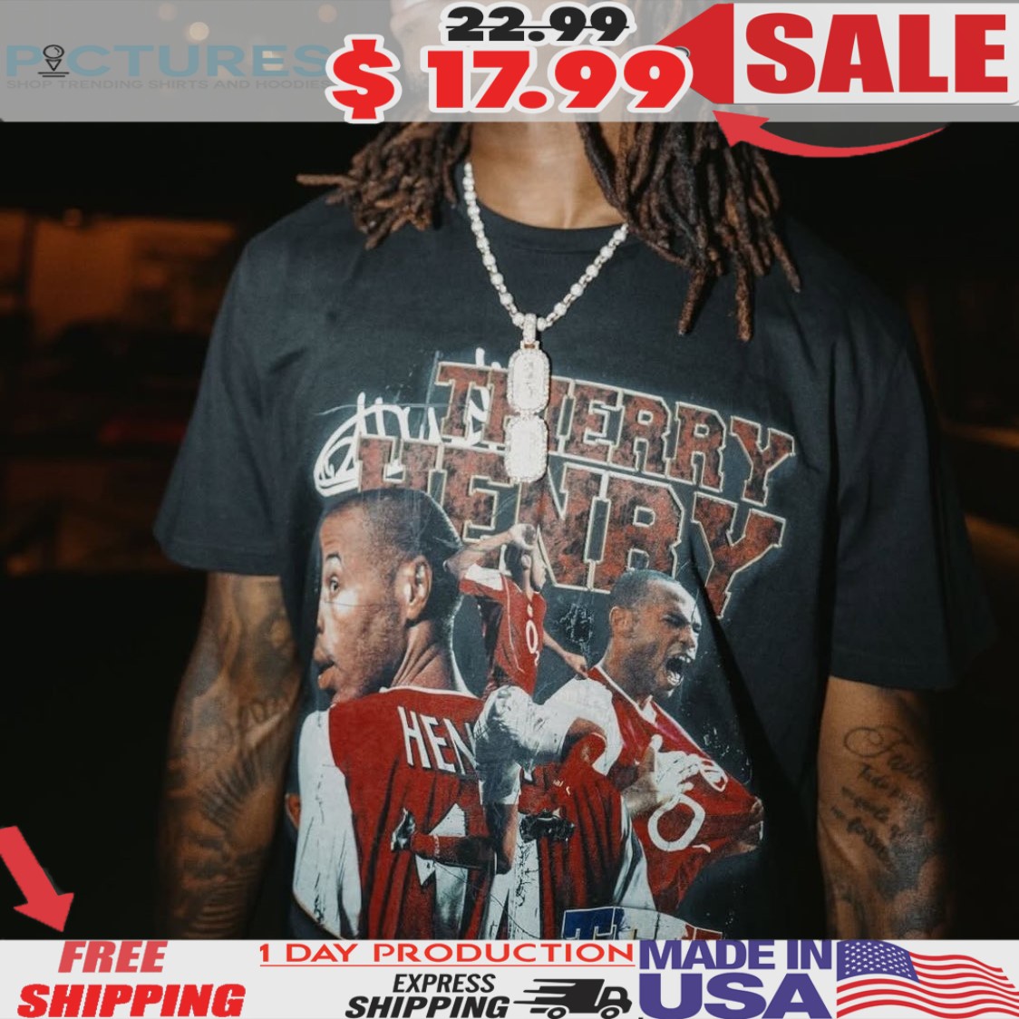 Rafael Leao Wearing Thierry Henry Vintage Bootleg T Shirt