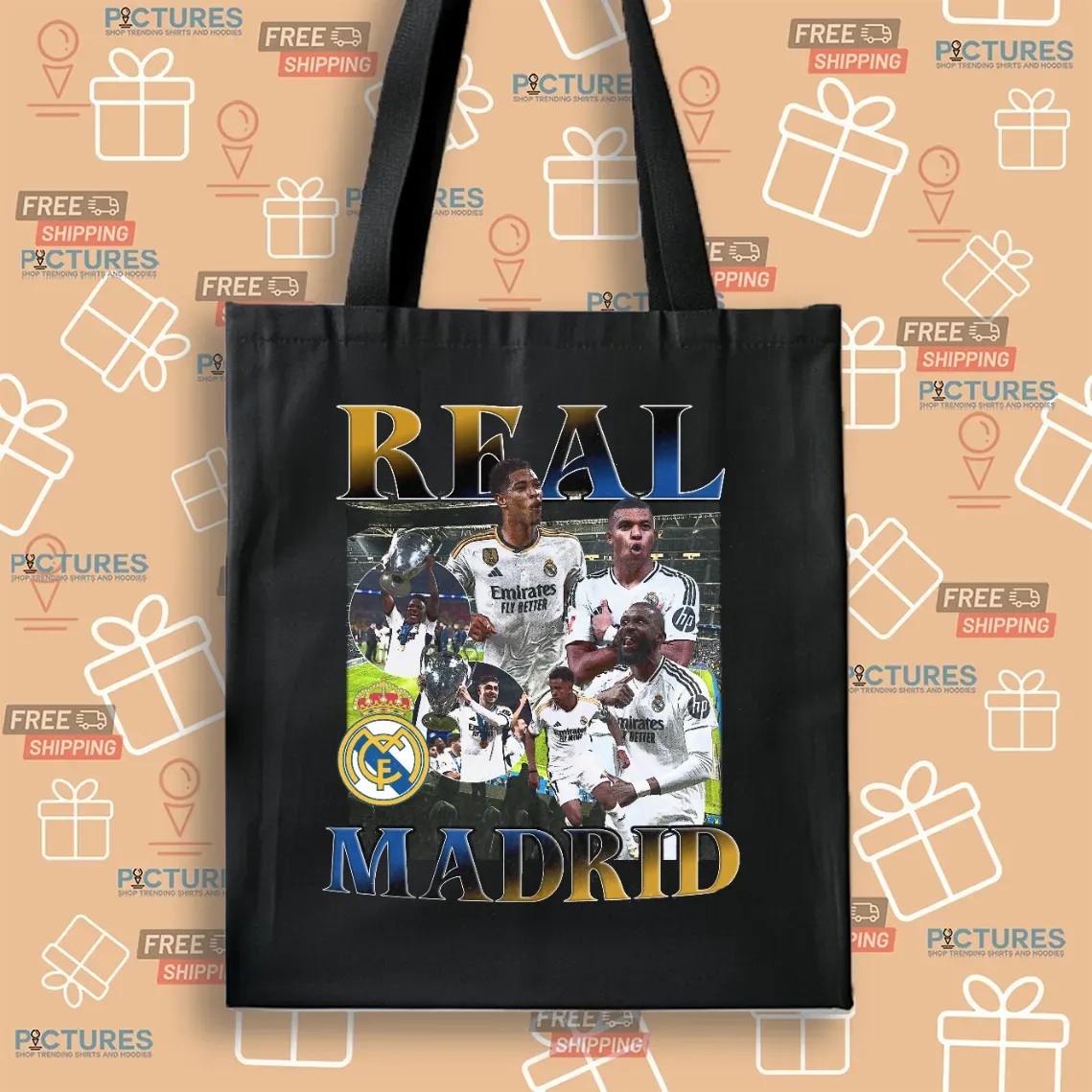 Real Madrid Champions Vintage Bootleg T Shirt