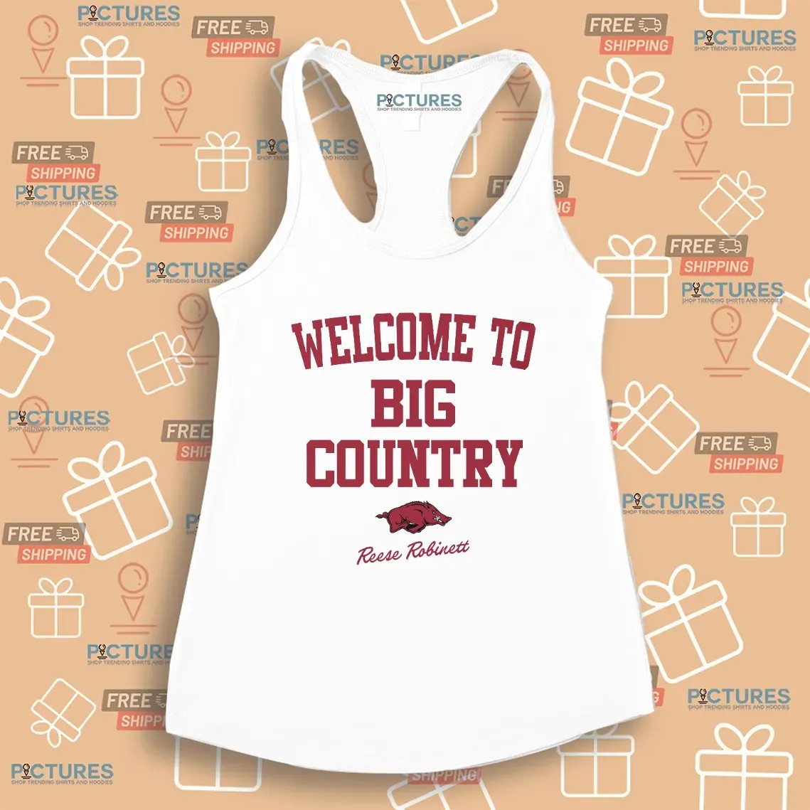 Reese Robinett Arkansas Razorbacks Welcome to Big Country T Shirt