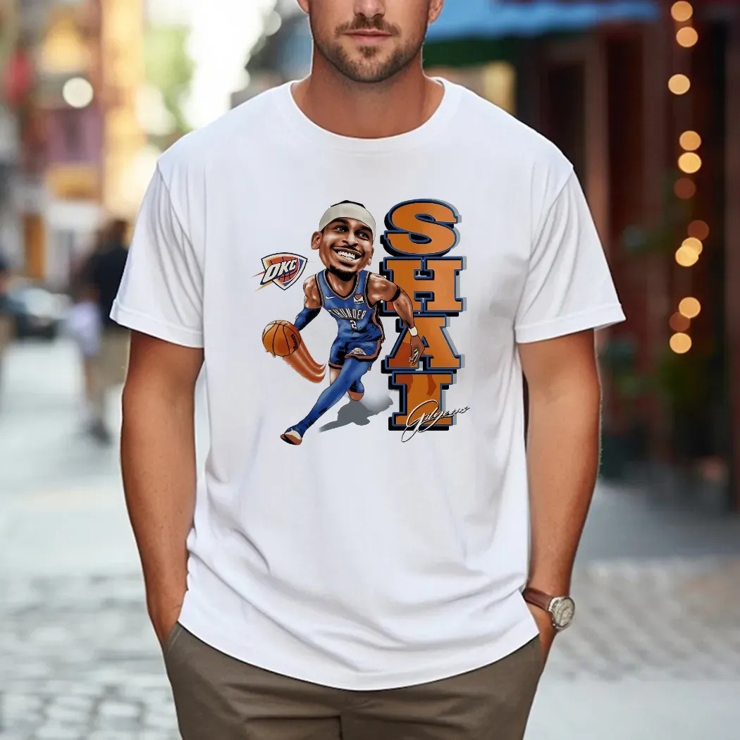 SGA Shai Gilgeous-Alexander Caricature Thunder The 2025 NBA Finals MVP T Shirt