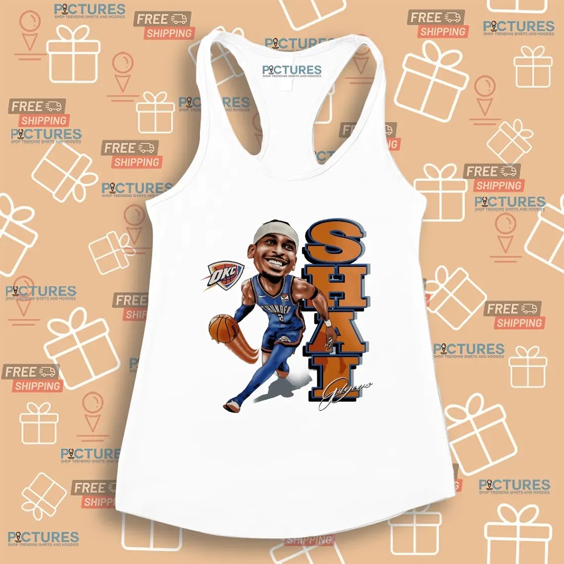 SGA Shai Gilgeous-Alexander Caricature Thunder The 2025 NBA Finals MVP T Shirt