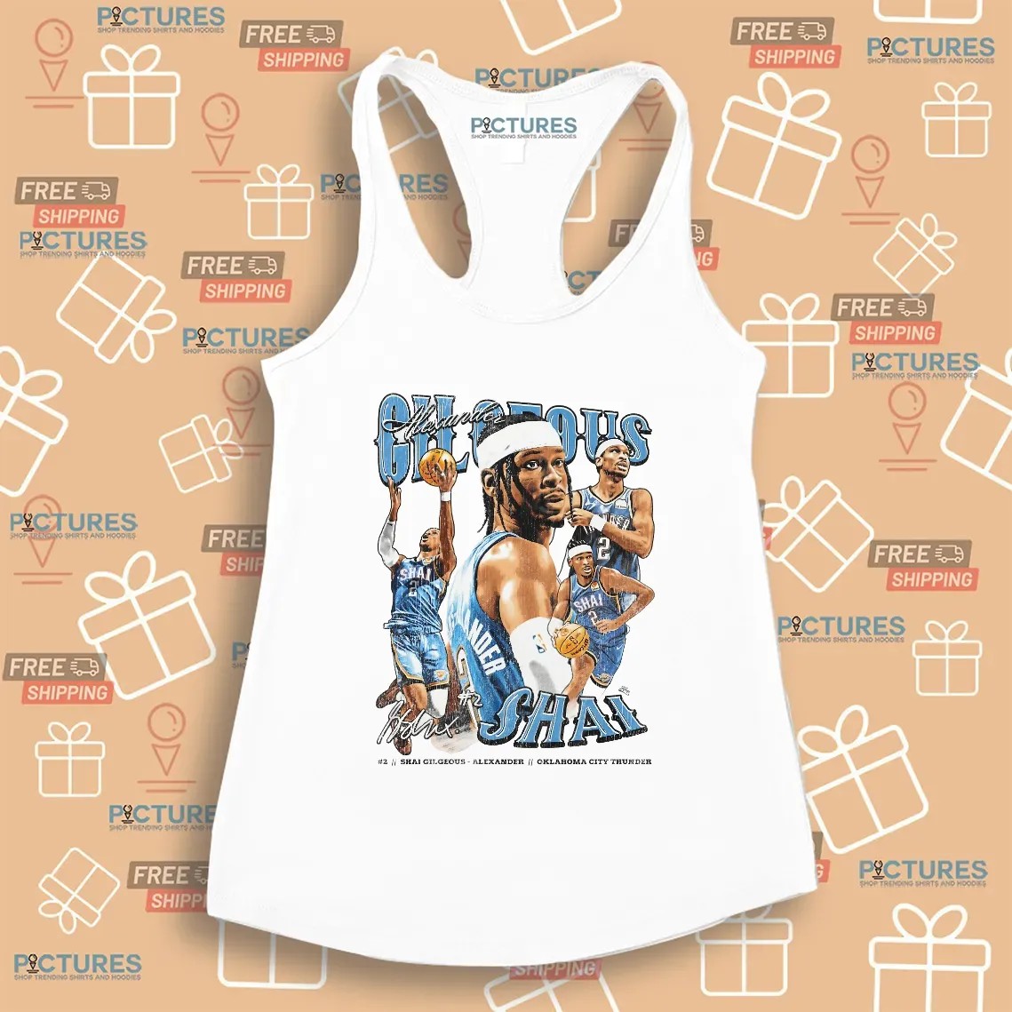 SGA Shai Gilgeous-Alexander Oklahoma City Thunder Vintage Bootleg T Shirt