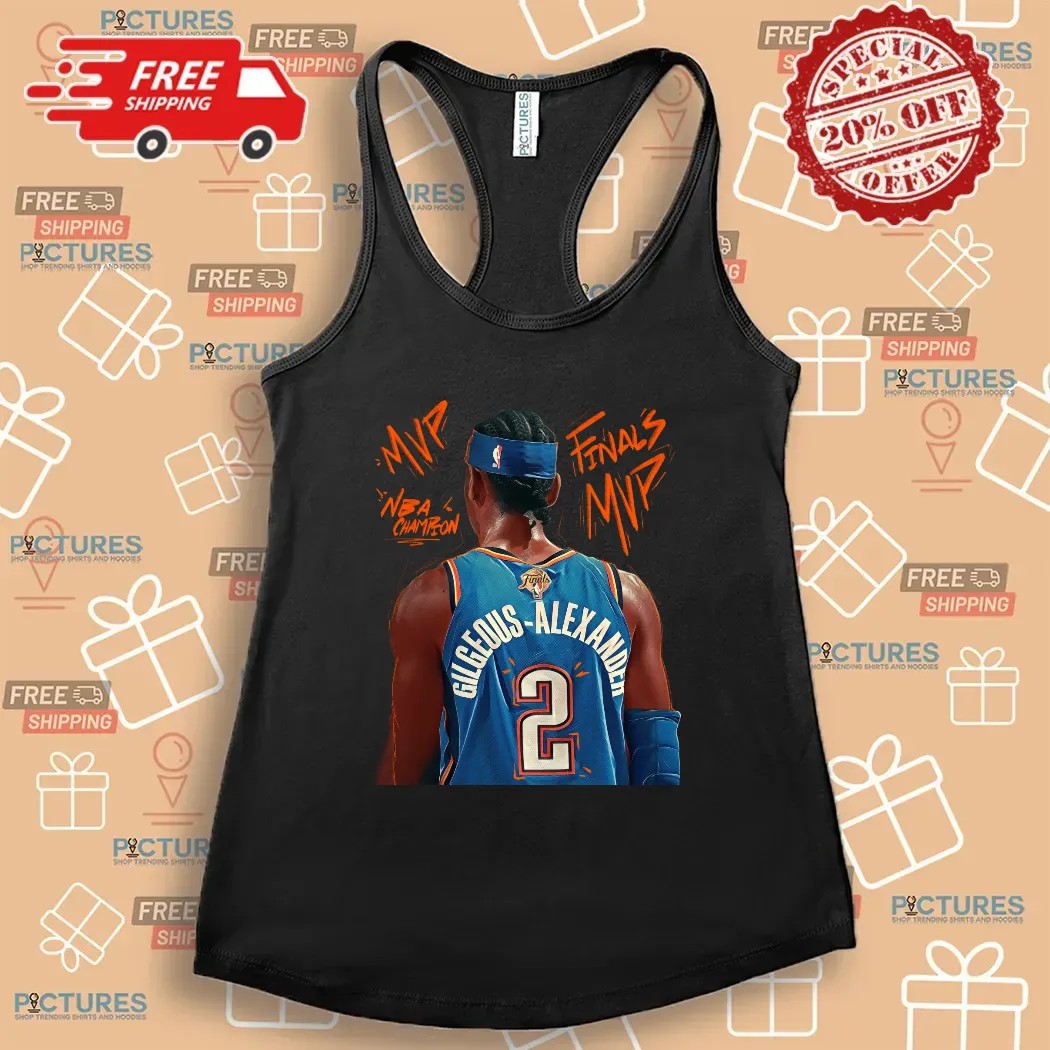 SGA Shai Gilgeous-alexander 2 OKC Thunder Finals MVP NBA Champions 2025 Behind T Shirt