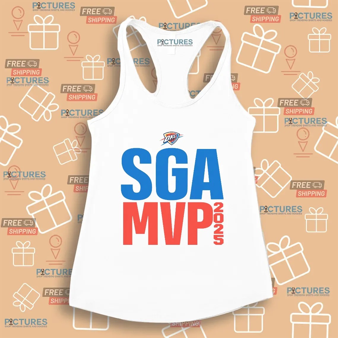 SGA Shai Gilgeous Alexander OKC Thunder 2025 NBA MVP Text T Shirt