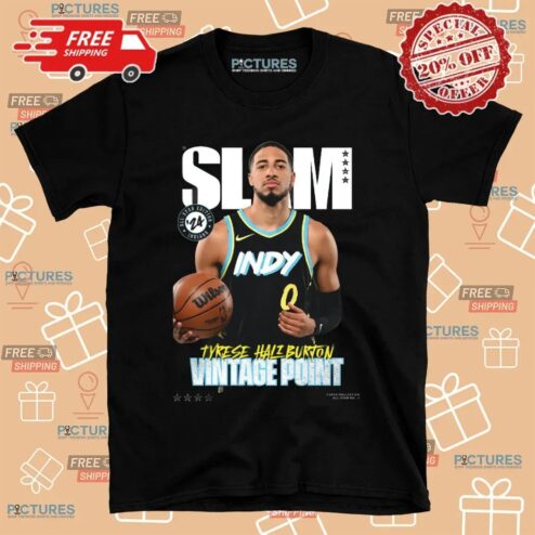 SLAM Cover Tyrese Haliburton NBA Playoff All-Star Vol 4 Vintage Point T Shirt