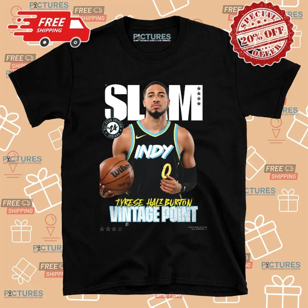 SLAM Cover Tyrese Haliburton NBA Playoff All-Star Vol 4 Vintage Point T Shirt