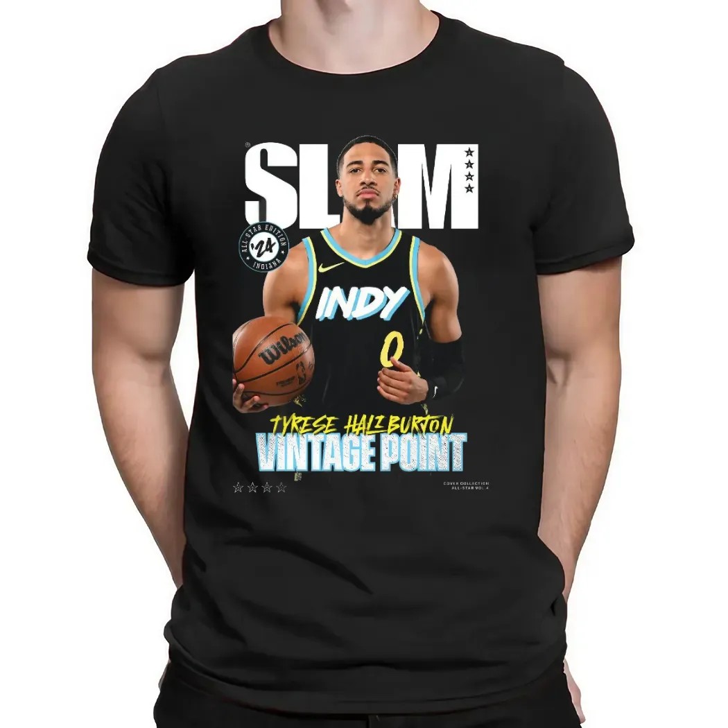 SLAM Cover Tyrese Haliburton NBA Playoff All-Star Vol 4 Vintage Point T Shirt