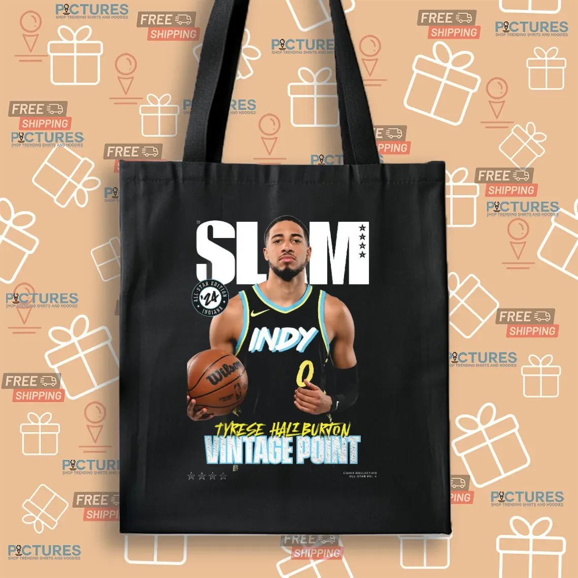 SLAM Cover Tyrese Haliburton NBA Playoff All-Star Vol 4 Vintage Point T Shirt