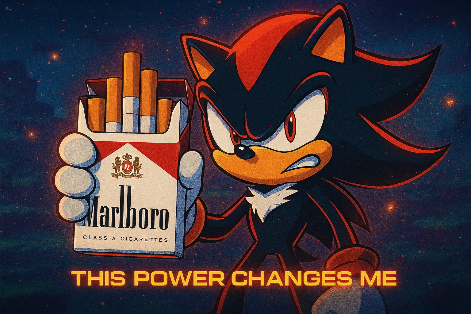 Shadow the Hedgehog Holding a Marlboro Cigarette 2 Shadow the Hedgehog Holding a Marlboro Cigarette