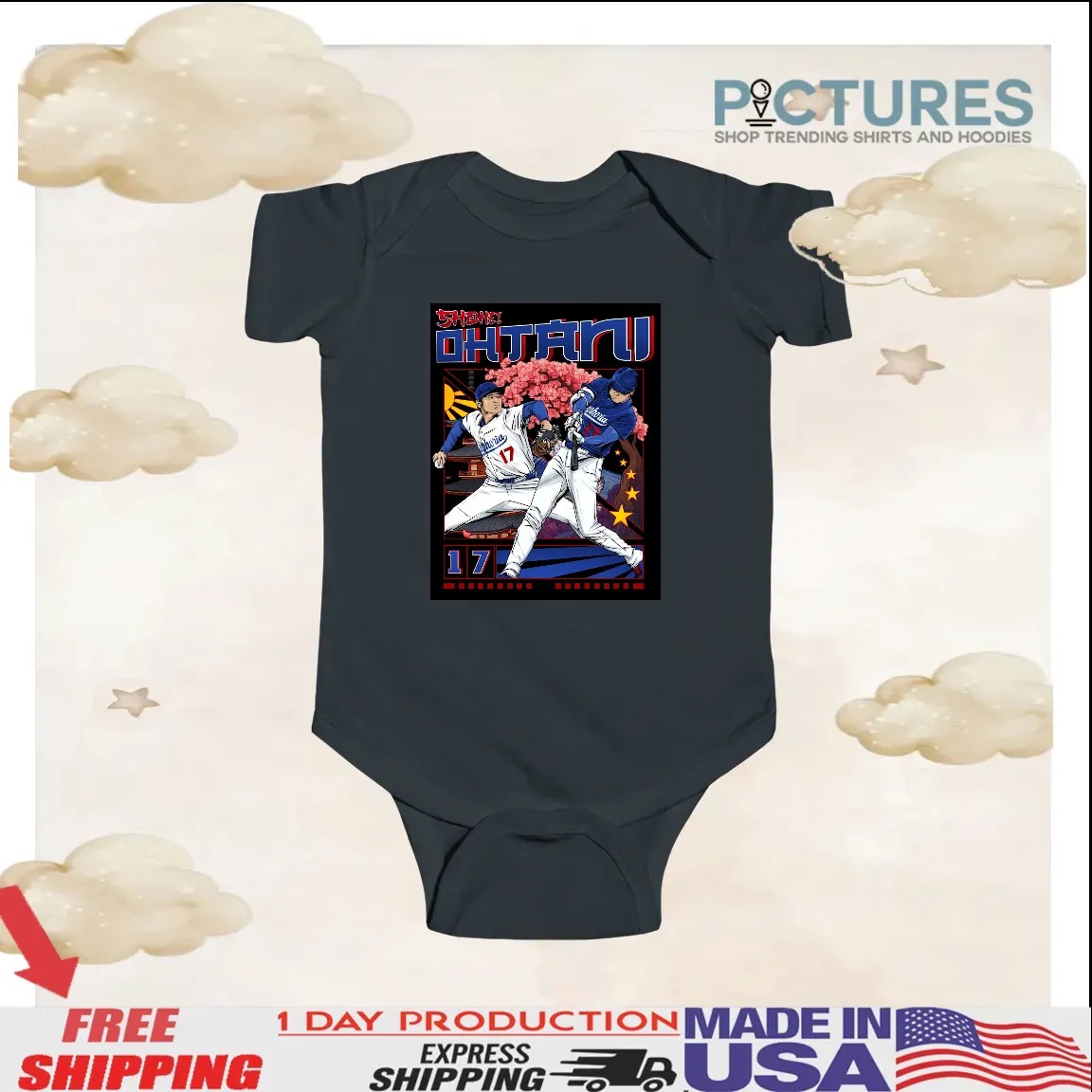 Shohei Ohtani Los Angeles Dodgers Baseball Cherry Blossom National League West 2025 Comic Style T Shirt