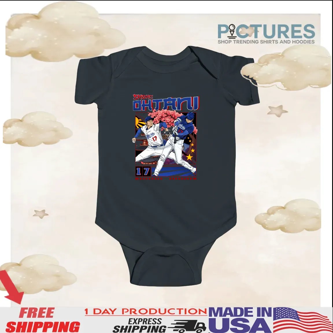 Shohei Ohtani Los Angeles Dodgers Baseball Cherry Blossom National League West 2025 Comic Style T Shirt