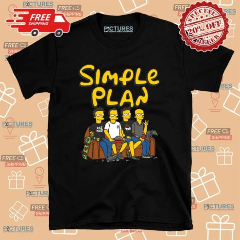 Simple Plan Band On The Couch Simpson T Shirt
